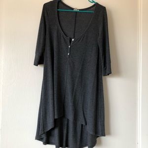 Ecote Grey Hi-lo 3/4 sleeve dress